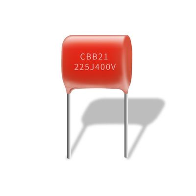 โครงสร้างที่ไม่เหนี่ยวนำ CBB21 225J 400V ตัวเก็บประจุเคลือบผงอีพ็อกซี่สารหน่วงไฟ