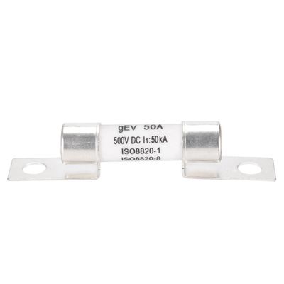 ฟิวส์รถยนต์ไฟฟ้า 500V 50A ความเสถียรดีปริมาณน้อยสำหรับรถยนต์พลังงานใหม่