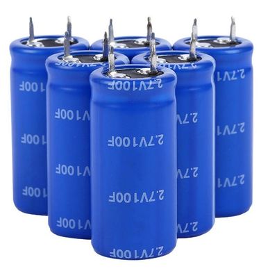 วงจรชีวิตยาว 100f 2.7 V ซุปเปอร์คาปาซิเตอร์ ลักษณะอุณหภูมิต่ำพิเศษที่ดี