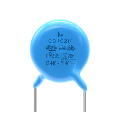 102M 400V P10MM Y5V เซรามิกกันสนิม Y1 ตัวเก็บประจุความปลอดภัยสารหน่วงไฟในทางปฏิบัติ