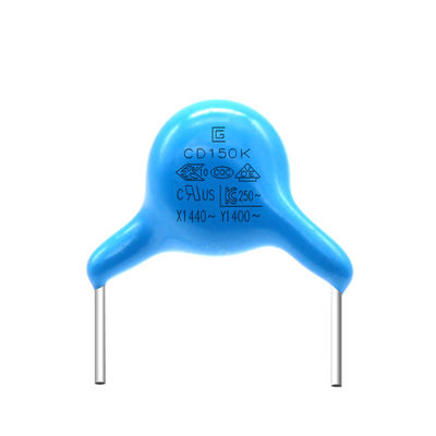 ความแข็งแรง Dielectric Y1 ความปลอดภัย Capacitor 150K / 400V รูปทรงสี่เหลี่ยม ติดต่อสําหรับ -40C- 85C การเก็บ