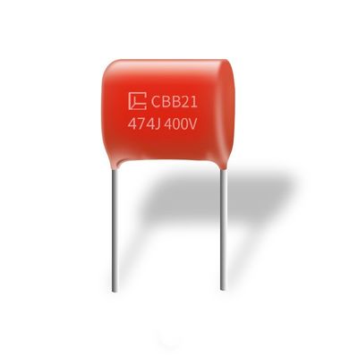 CBB21 474J 400V ตัวเก็บประจุแบบฟิล์มโพลีโพรพิลีนเคลือบโลหะที่มีความต้านทานฉนวนที่ดี
