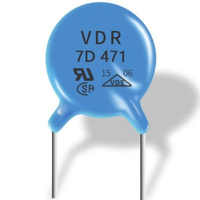 การตอบสนองอย่างรวดเร็ว 07D471k P5MM วาริสเตอร์ออกไซด์ของโลหะไม่มีขั้วสำหรับสายไฟ DC
