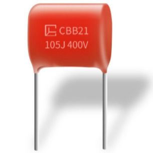 ตัวเก็บประจุโพลีโพรพิลีน Metallized ต้านทานความชื้นได้ดี CBB21 105J 400V P15MM
