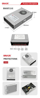แหล่งไฟฟ้าปรับเปลี่ยนฝนกลางแจ้ง 12V 400w LED ผลงานสูง