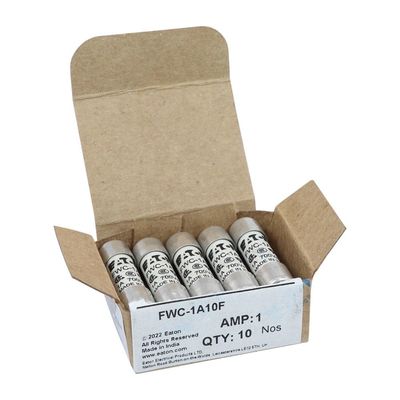 ความสามารถในการจักรยานและผลงานที่ดี Cramic Fuse Eaton Bussmann 10 X 38 มม Ferrule Fuse FWC-1A10F