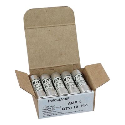 ความสามารถในการจักรยานที่ดีและผลงาน Cramic Fuse Eaton Bussmann 10 X 38 มม Ferrule Fuse FWC-2A10F