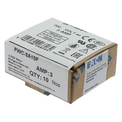 ความสามารถในการจักรยานที่ดีและผลงาน Cramic Fuse Eaton Bussmann 10 X 38 มม Ferrule Fuse FWC-3A10F