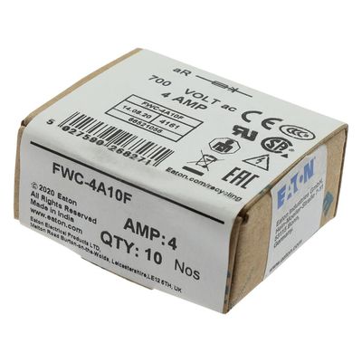 ความสามารถในการจักรยานที่ดีและผลงาน Cramic Fuse Eaton Bussmann 10 X 38 มม Ferrule Fuse FWC-4A10F