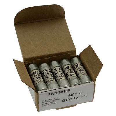 ความสามารถในการจักรยานและผลงานที่ดี Cramic Fuse Eaton Bussmann 10 X 38 มม Ferrule Fuse FWC-6A10F