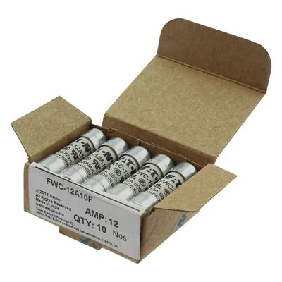 ความสามารถในการจักรยานที่ดีและผลงาน Cramic Fuse Eaton Bussmann 10 X 38 มม Ferrule Fuse FWC-12A10F
