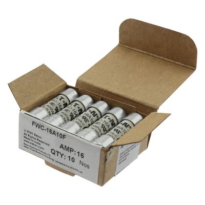 ความสามารถในการจักรยานและผลงานที่ดี Cramic Fuse Eaton Bussmann 10 X 38 มม Ferrule Fuse FWC-16A10F