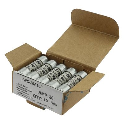 ความสามารถในการจักรยานและผลงานที่ดี Cramic Fuse Eaton Bussmann 10 X 38 มม Ferrule Fuse FWC-20A10F