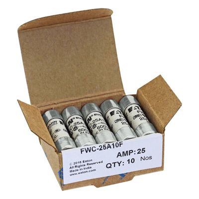 ความสามารถในการจักรยานที่ดีและผลงาน Cramic Fuse Eaton Bussmann 10 X 38 มม Ferrule Fuse FWC-25A10F
