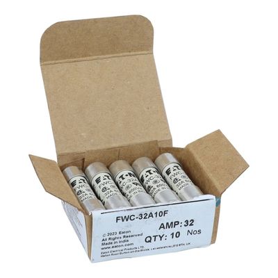 ความสามารถในการจักรยานที่ดีและผลงาน Cramic Fuse Eaton Bussmann 10 X 38 มม Ferrule Fuse FWC-32A10F