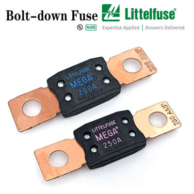 Littelfuse 200A MEGA Fuse, High Current Bolt Mount Automotive 200 Amp MEGA/AMG Fuse สําหรับรถยนต์, รถบรรทุก, รถก่อสร้าง, รถบัส, รถคาราวาน, เรือ