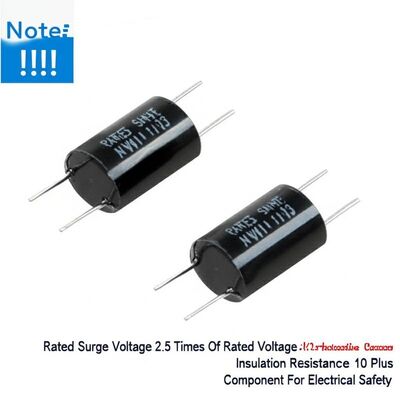 แรงดันไฟกระชากที่กำหนด 2.5 เท่าของแรงดันไฟฟ้าที่กำหนด ตัวเก็บประจุ X2 ป้องกันความต้านทานฉนวน 10 บวกส่วนประกอบเพื่อความปลอดภัยทางไฟฟ้า